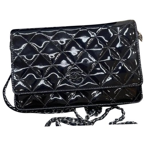 Trendy CC Wallet on Chain leather handbag