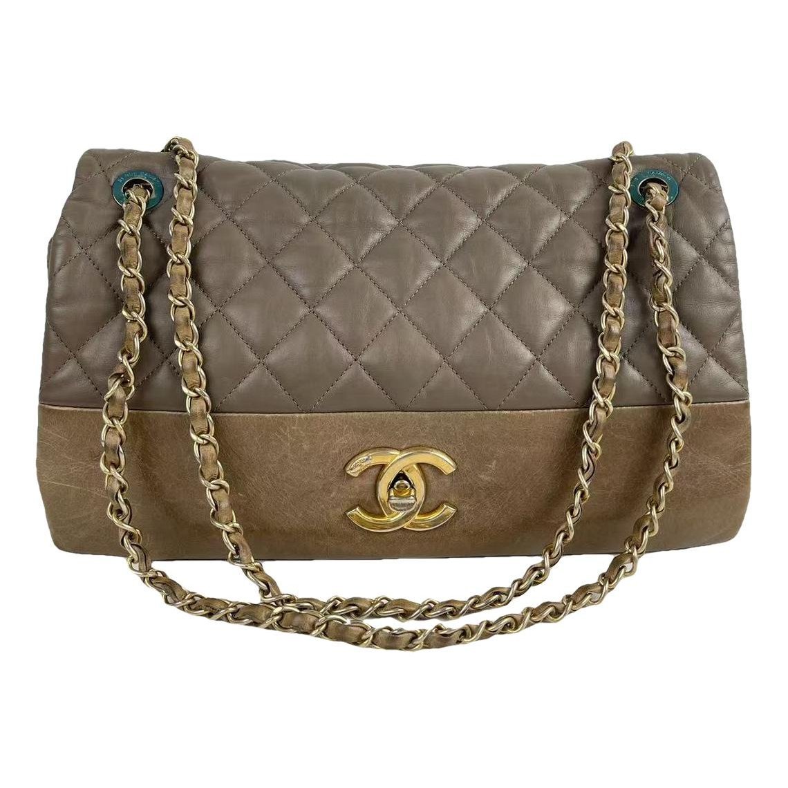 Trendy CC Wallet on Chain leather handbag