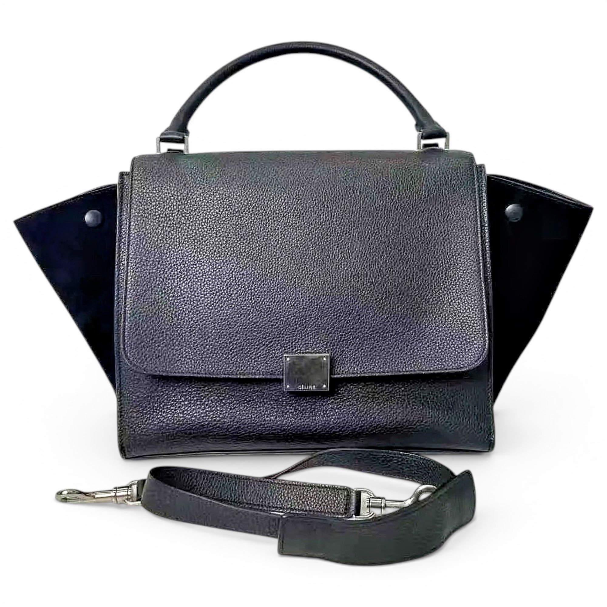 Trapèze leather handbag