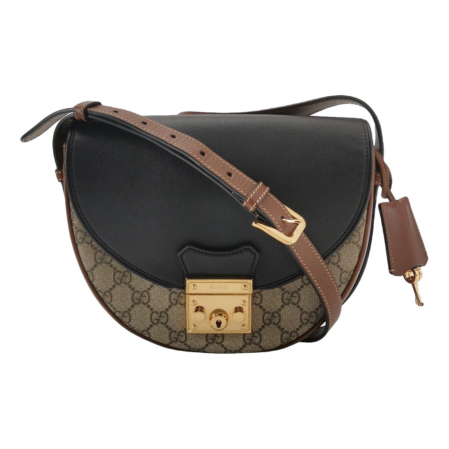 Padlock leather handbag