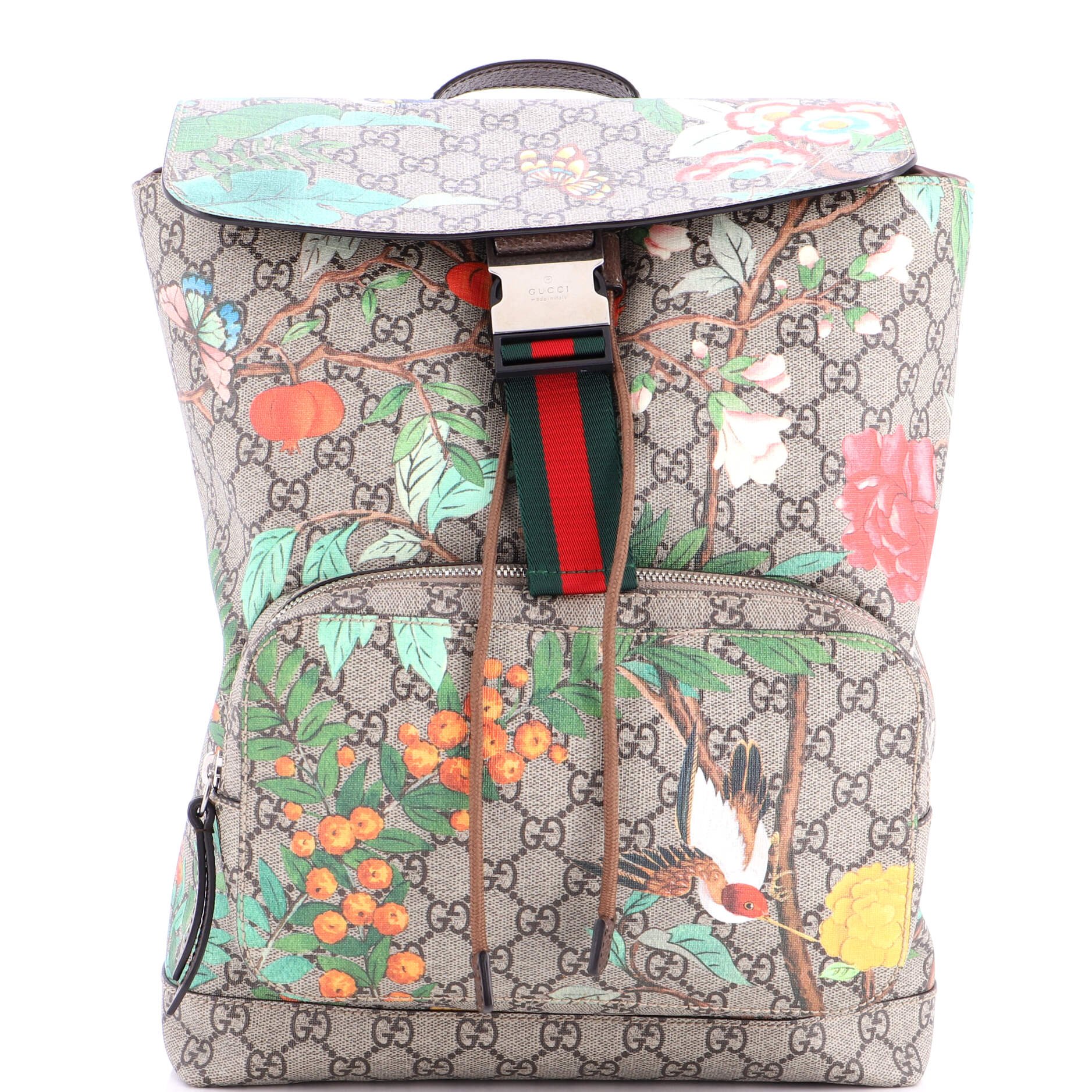 Buckle Backpack Tian Print GG Coated Canvas Medium