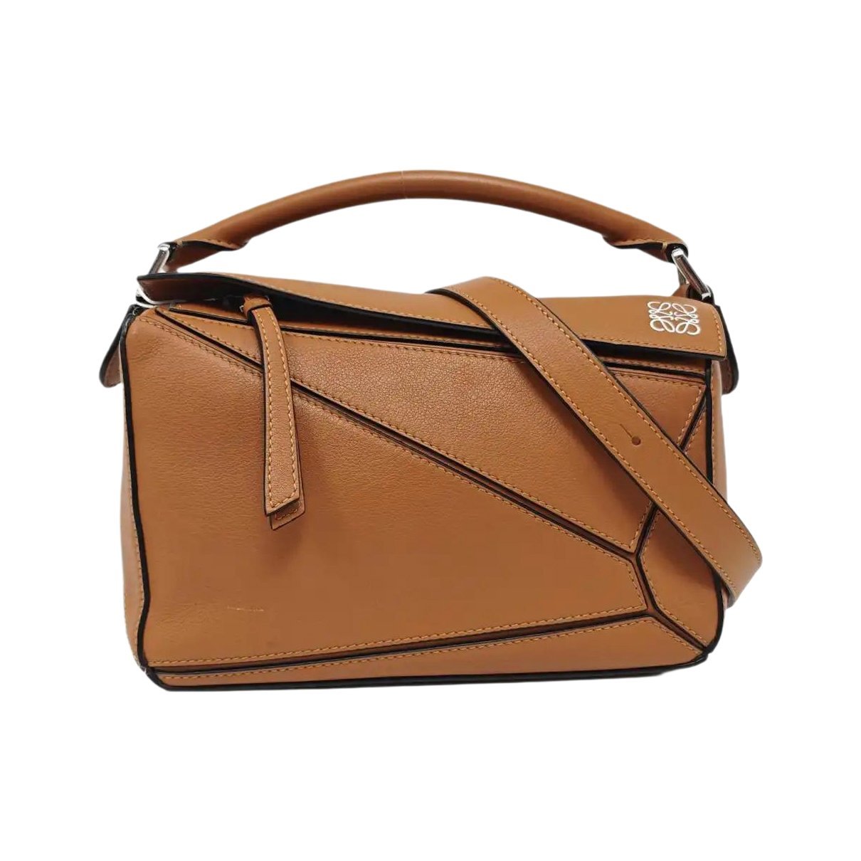 Puzzle leather handbag