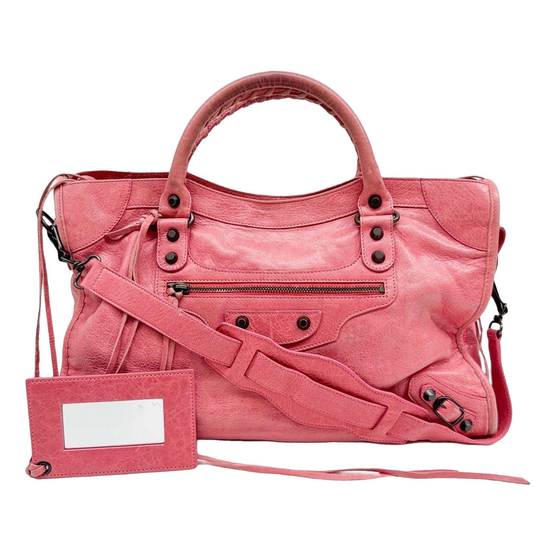 City leather handbag
