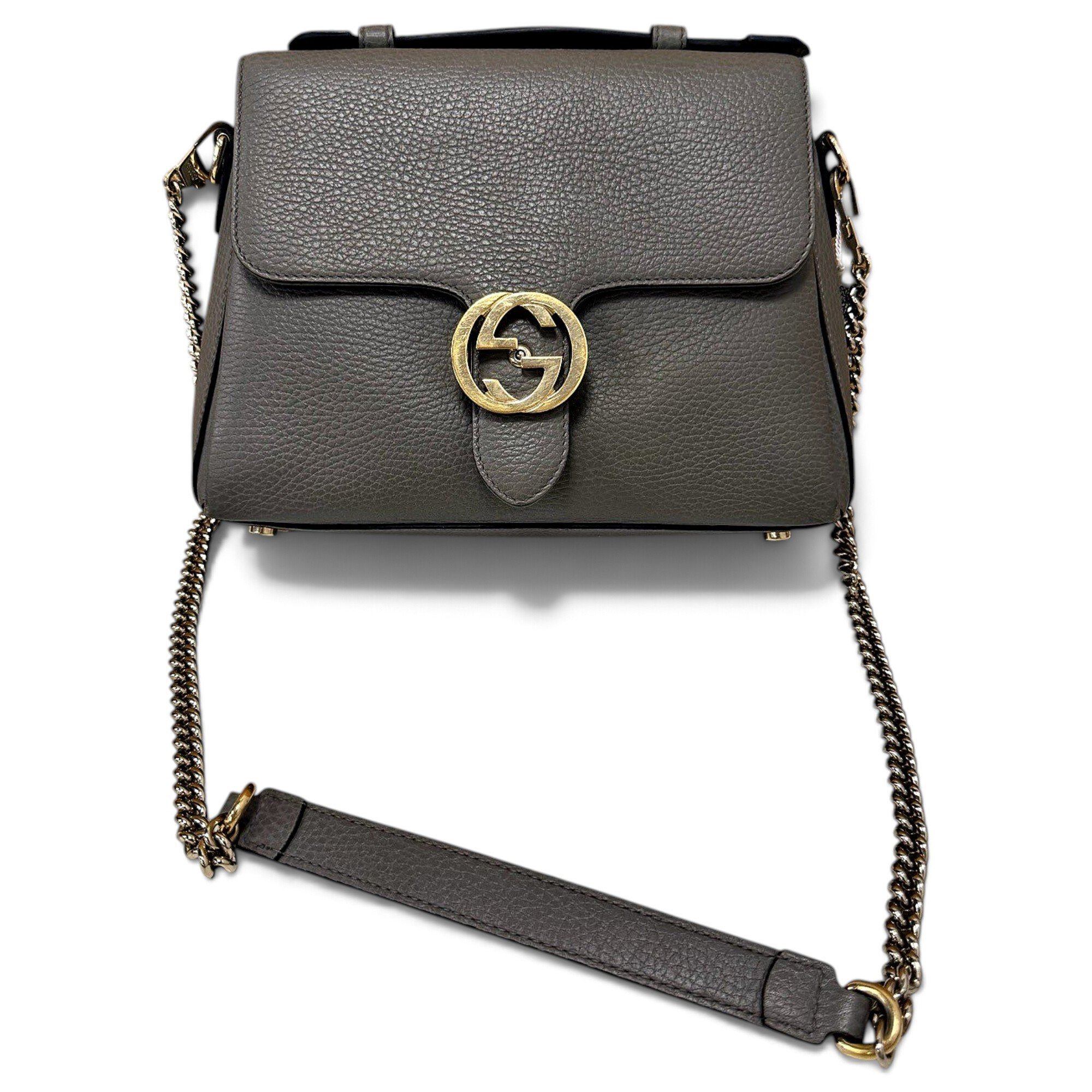 Interlocking leather handbag