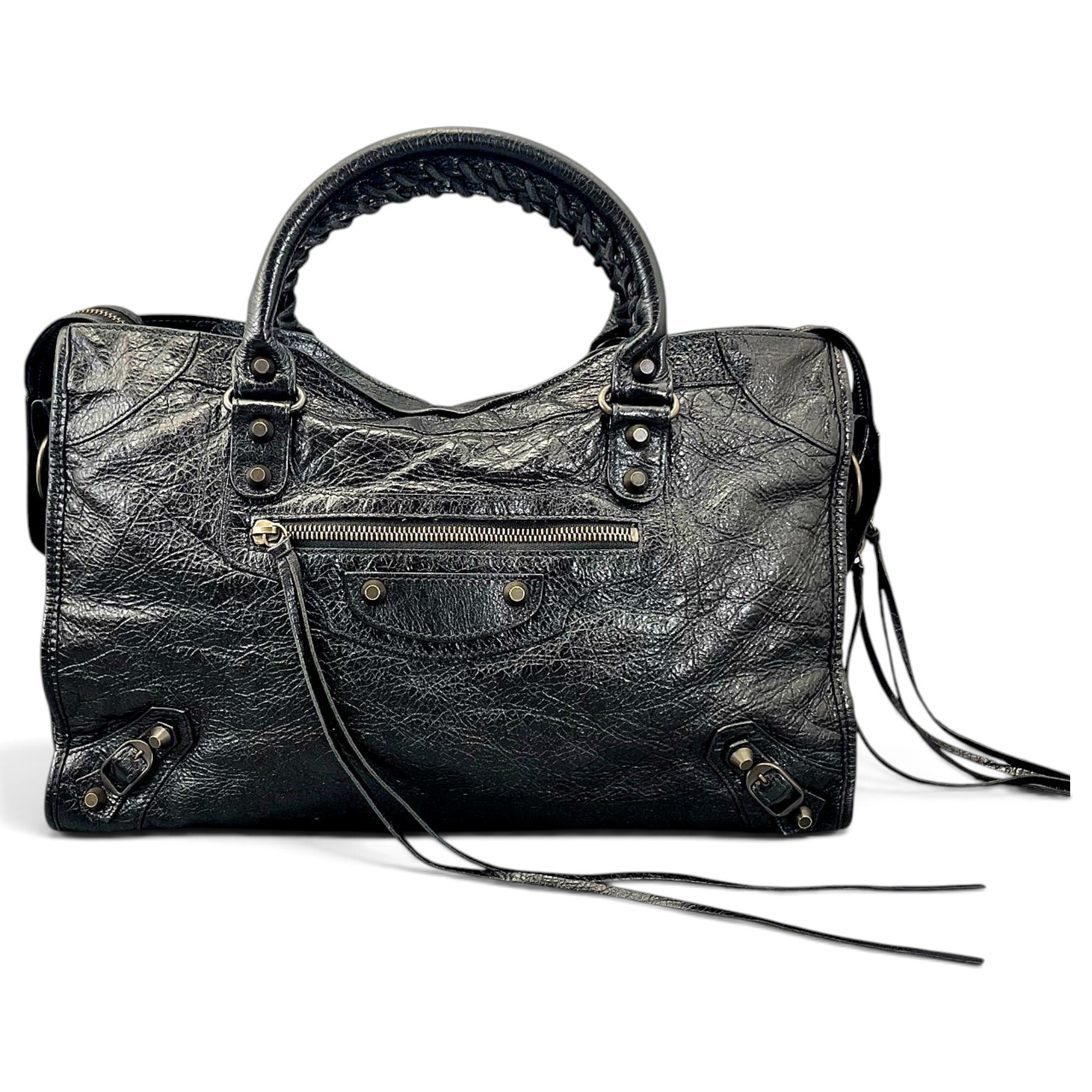 City leather handbag