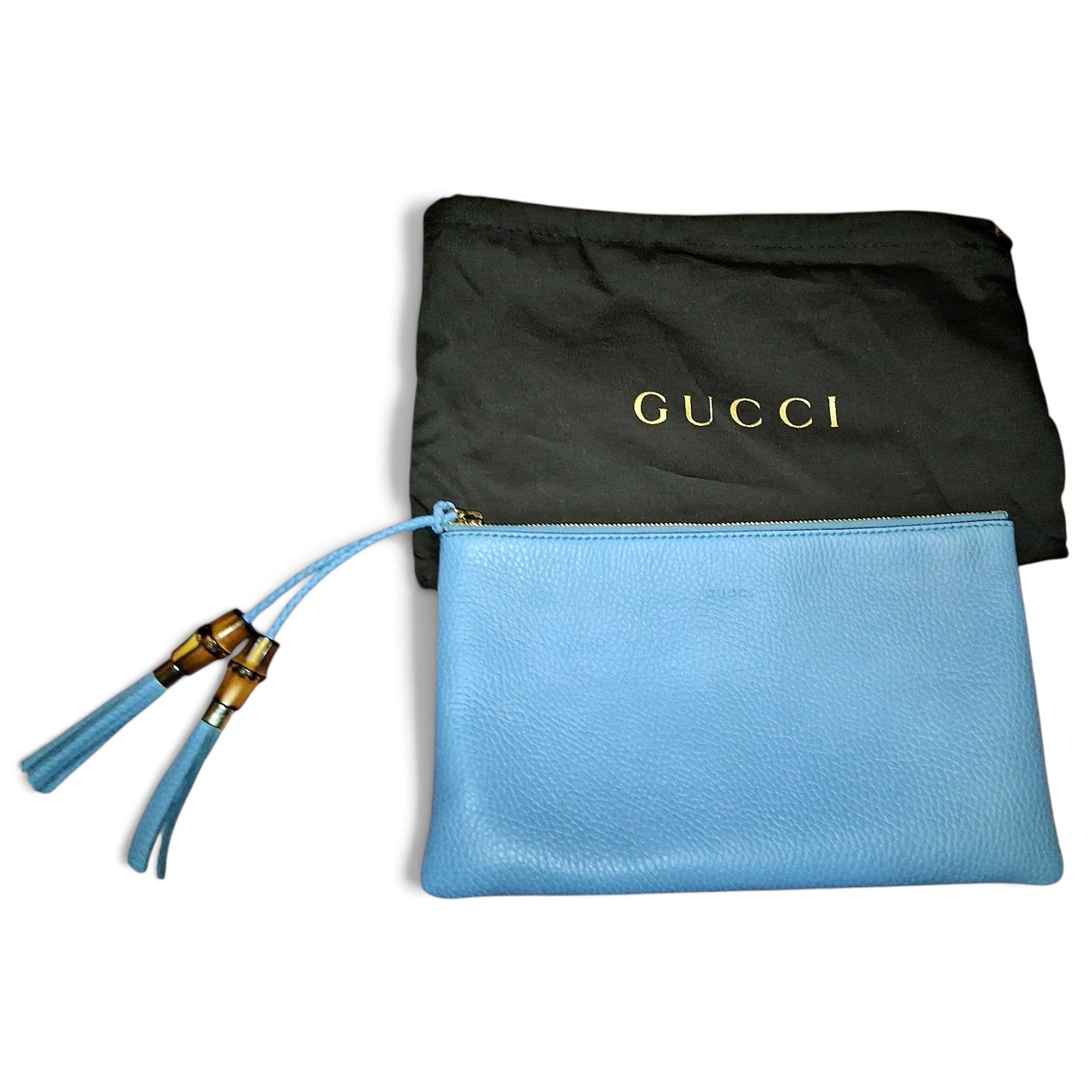 Leather clutch bag