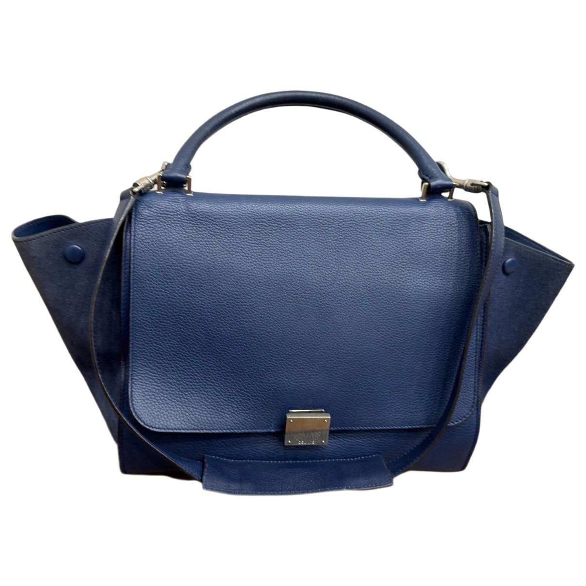 Trapèze leather handbag