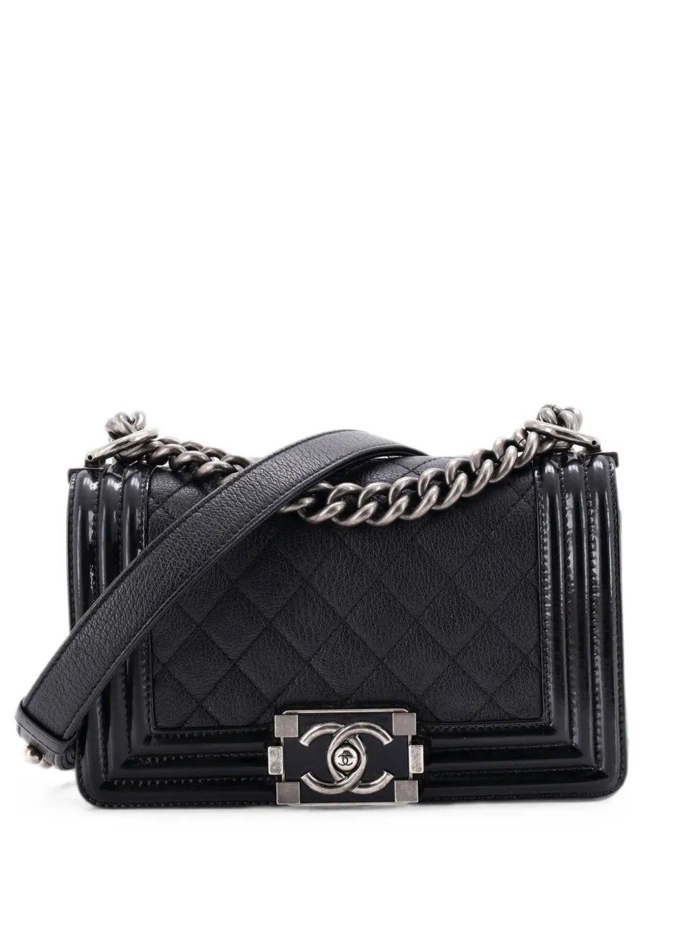 Boy Flap Bag Quilted Goatskin with Patent Small shoulder bag