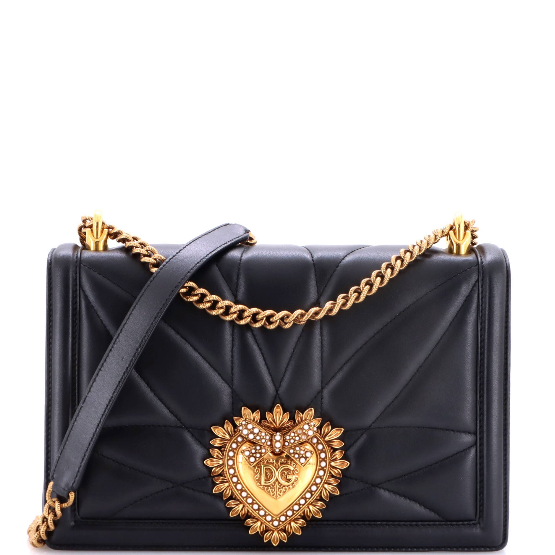 Devotion Full Flap Shoulder Bag Quilted Leather Large