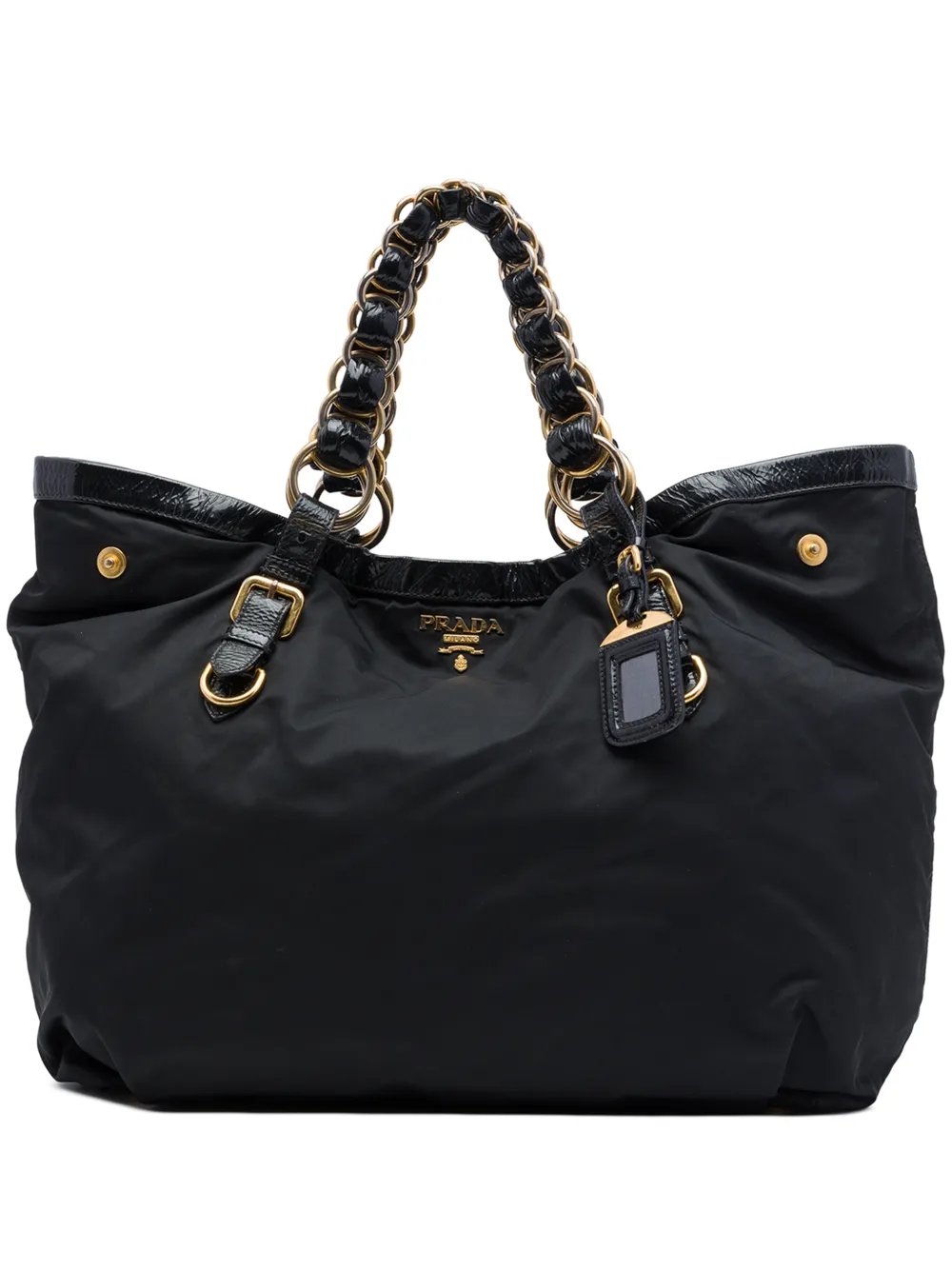 2010-2026 Vernice Trimmed Tessuto Chain tote bag