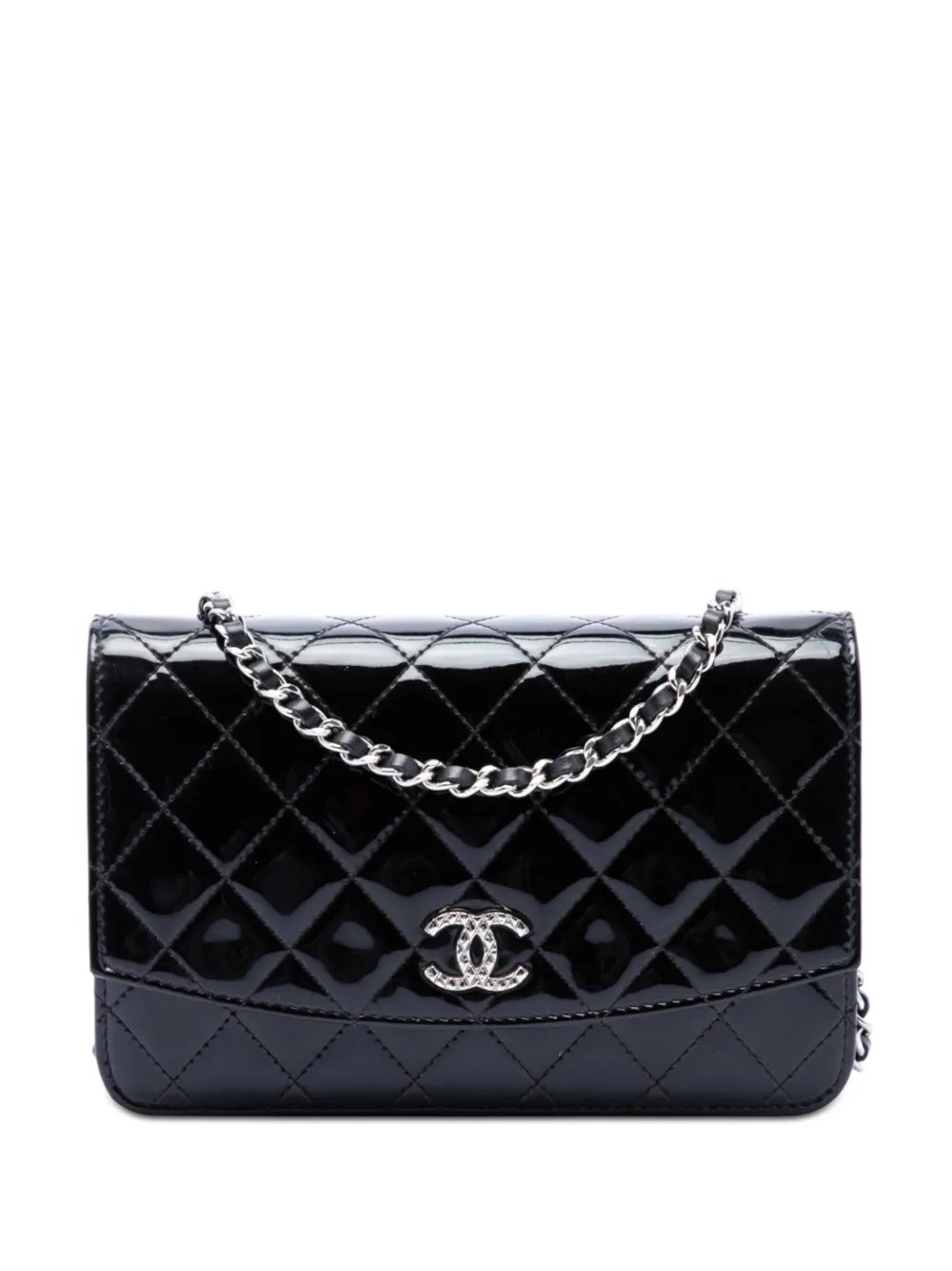 2016-2017 CC Quilted Patent Brilliant Wallet On Chain crossbody bag