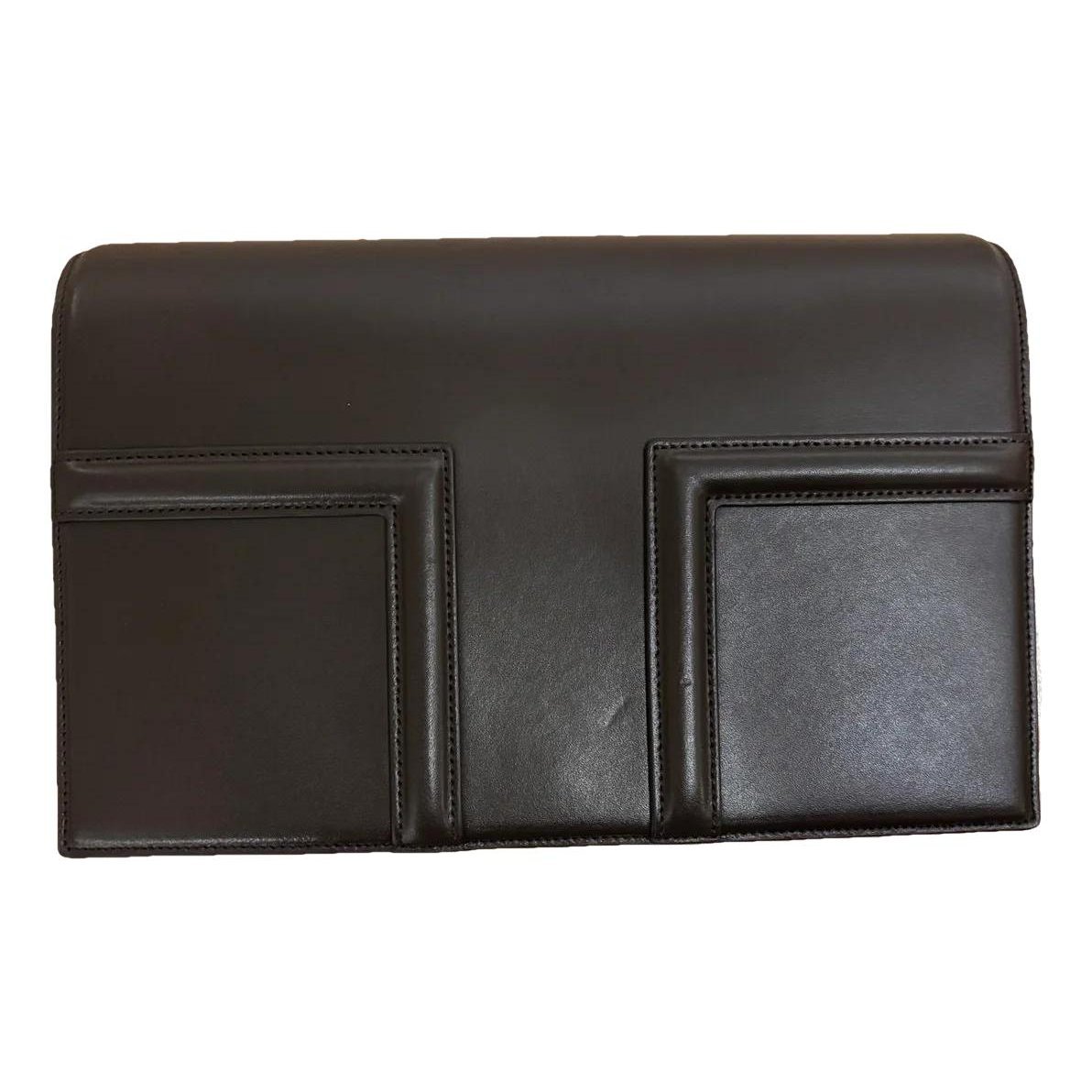 Leather clutch bag