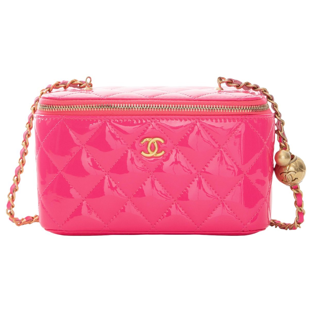 Patent leather vanity case