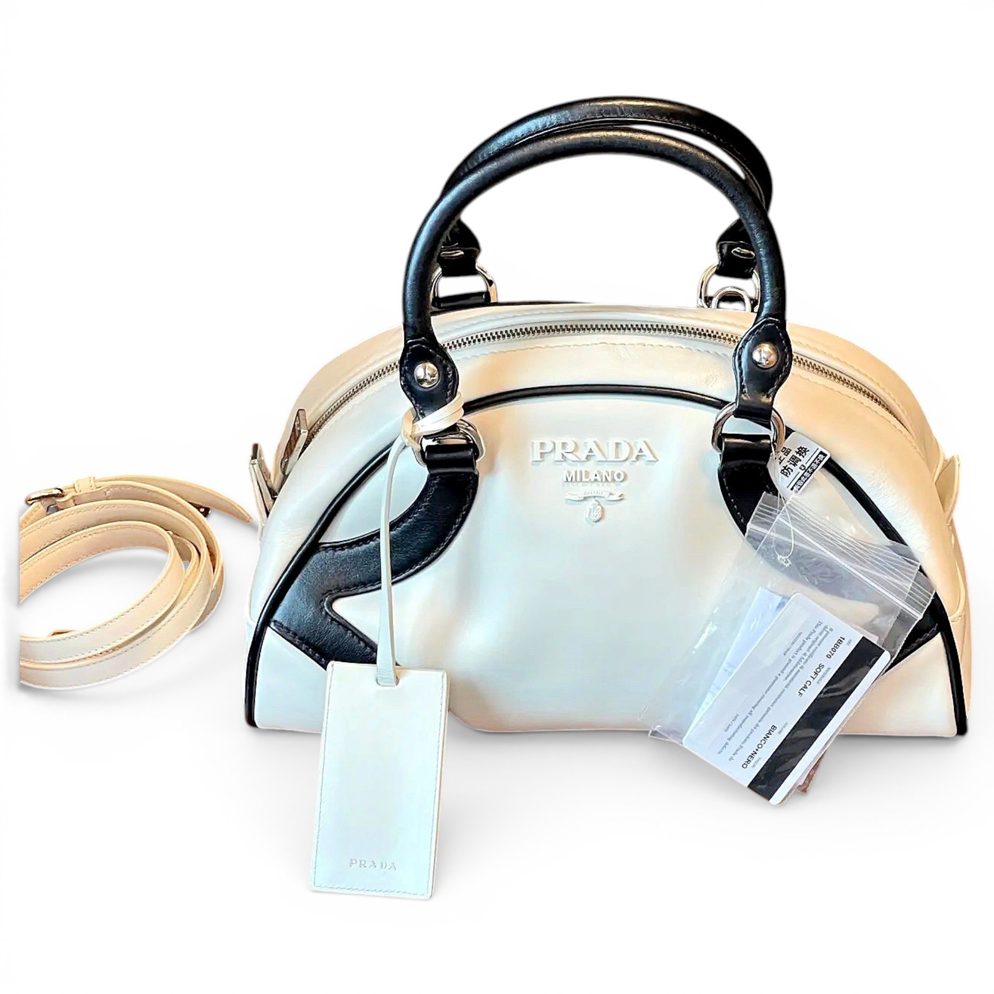 Bowling leather crossbody bag