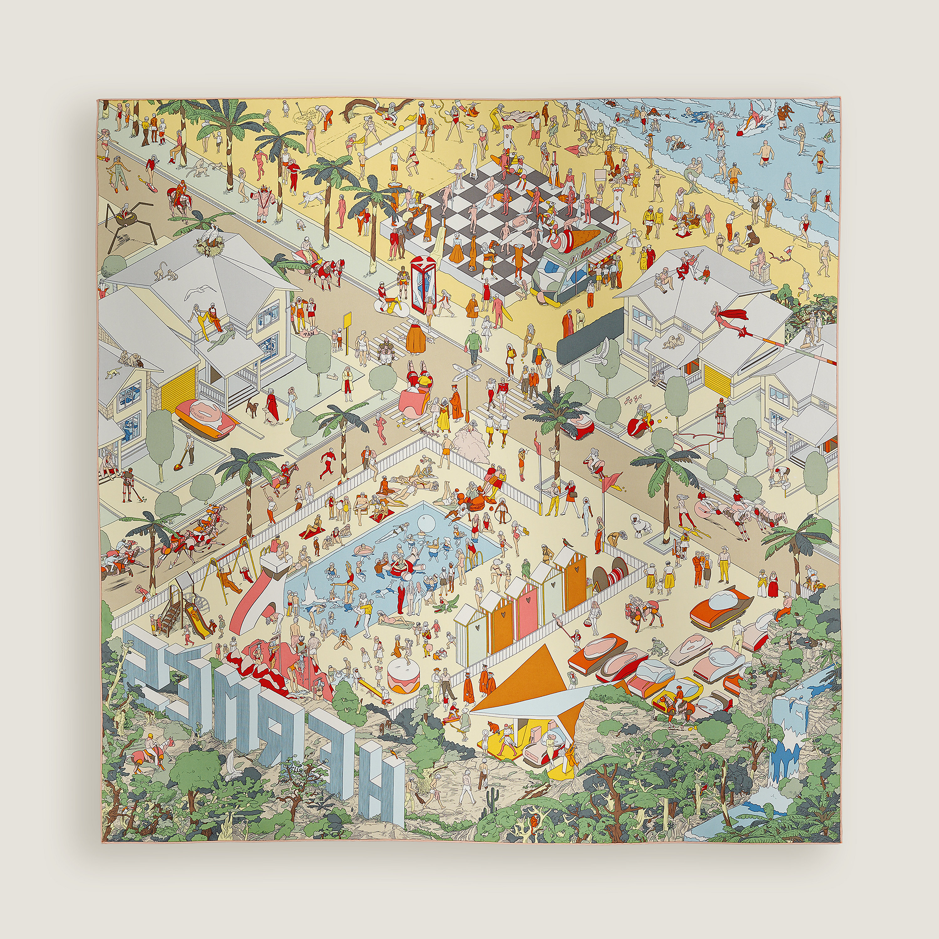 Hermes on The Beach scarf 90, Limited Edition