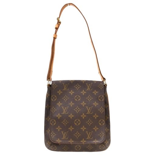 Musette cloth handbag