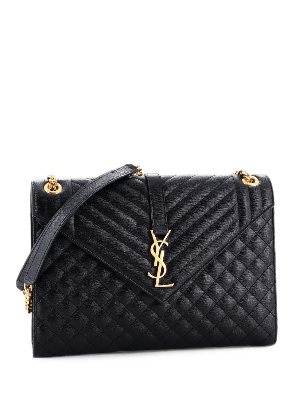 Classic Monogram Envelope Satchel Mixed Matelasse Leather Large shoulder bag