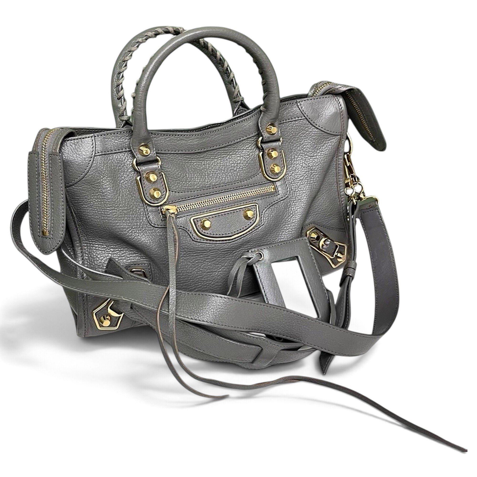 City leather handbag