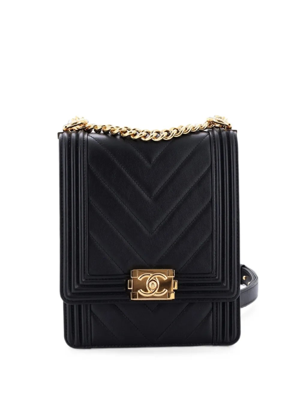 North South Boy Flap Bag Chevron Lambskin Small crossbody bag
