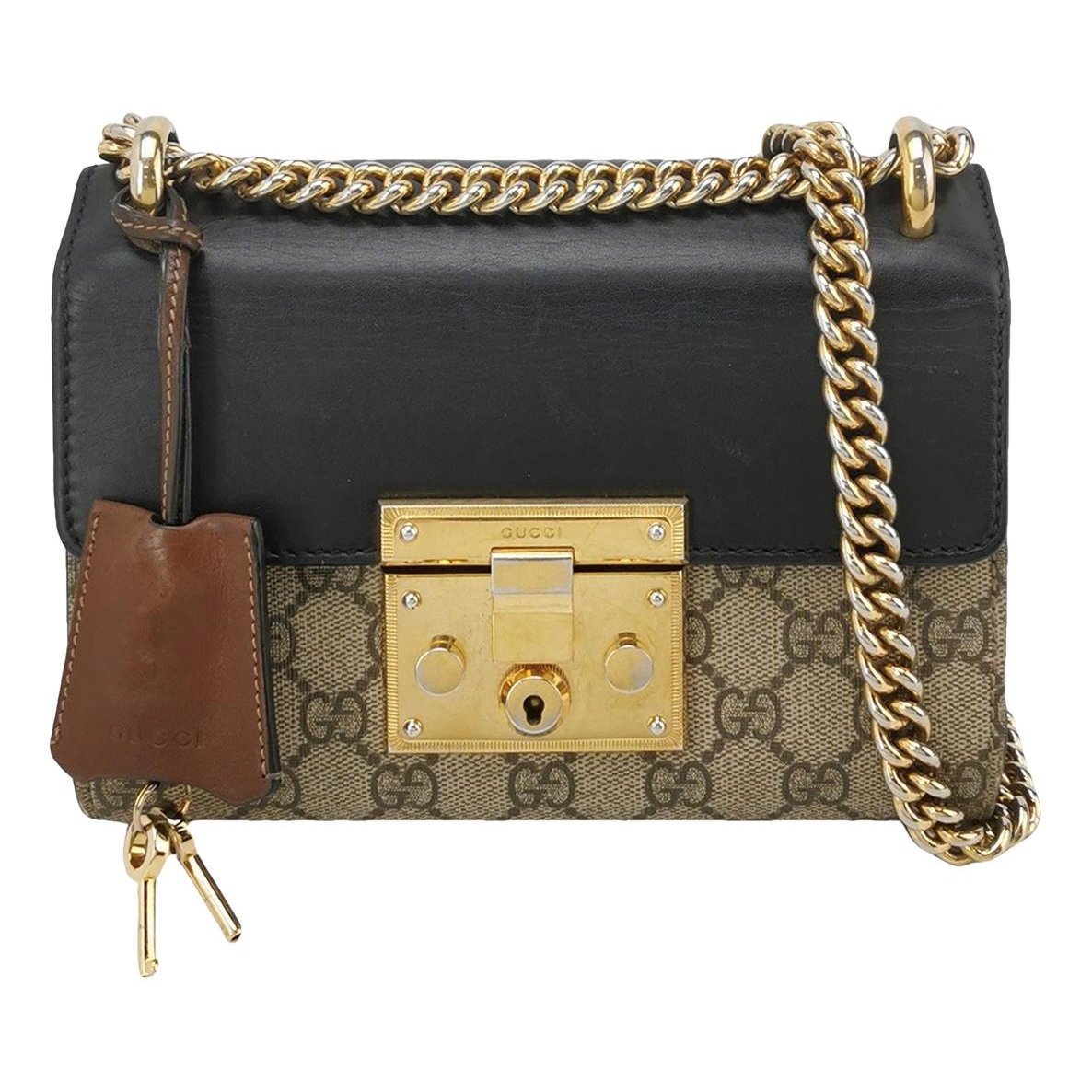 Padlock leather handbag