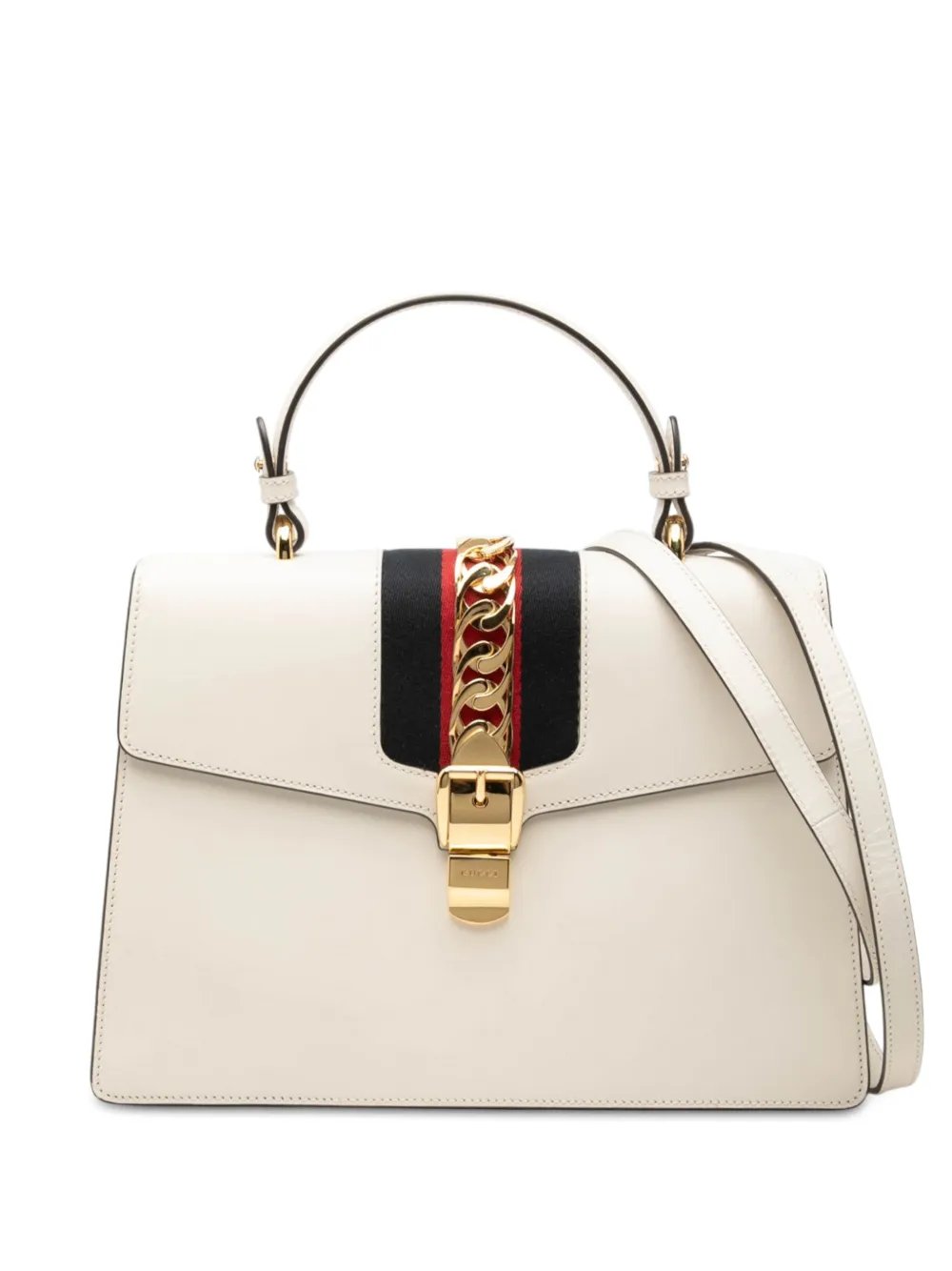 2016-2026 Medium Calfskin Web Sylvie Top Handle Bag satchel