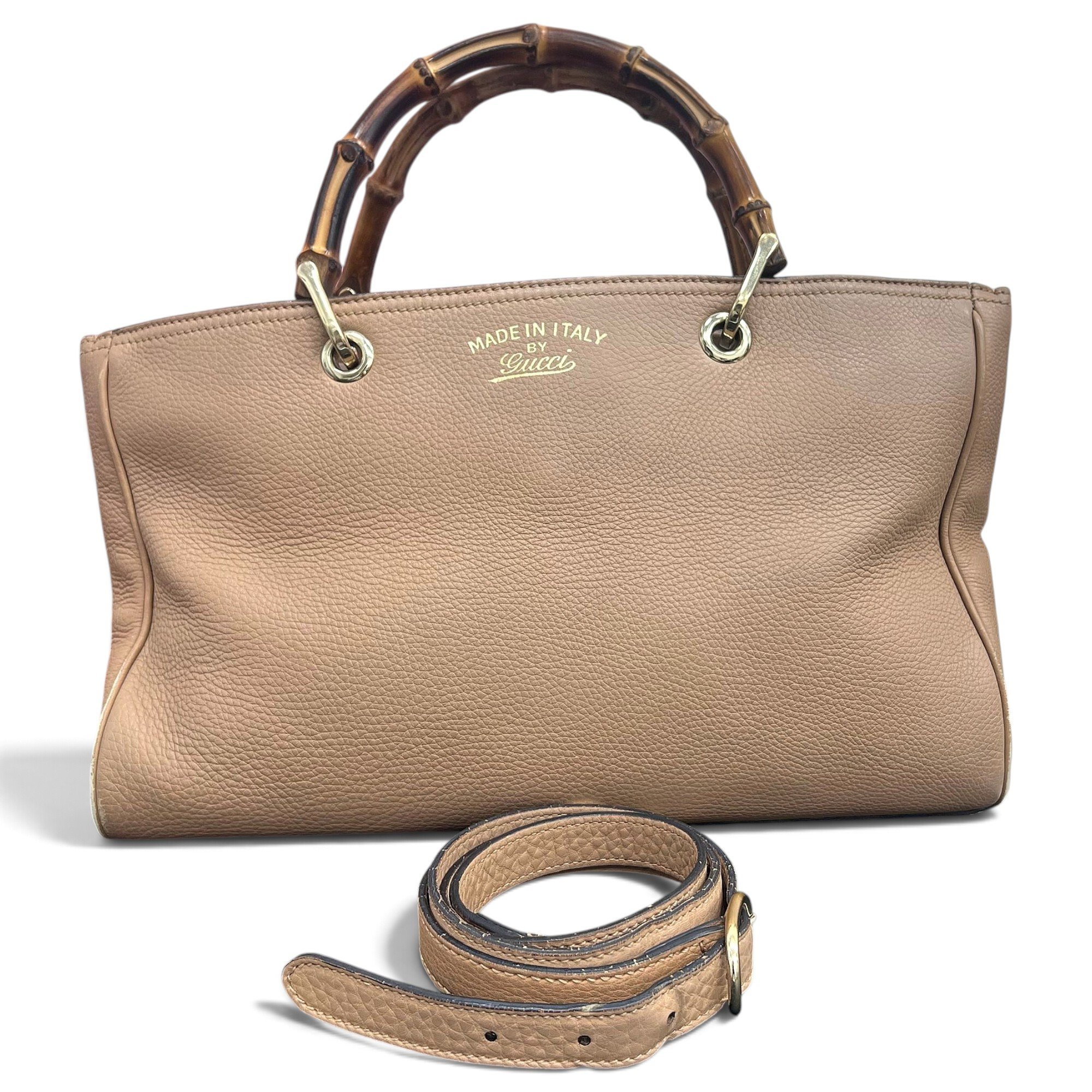 Bamboo leather handbag