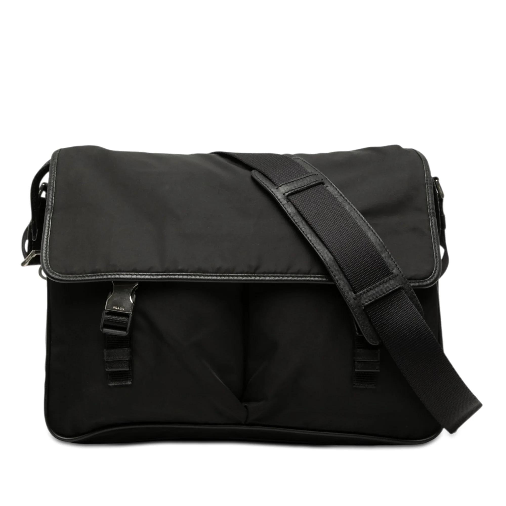 Buckle leather handbag