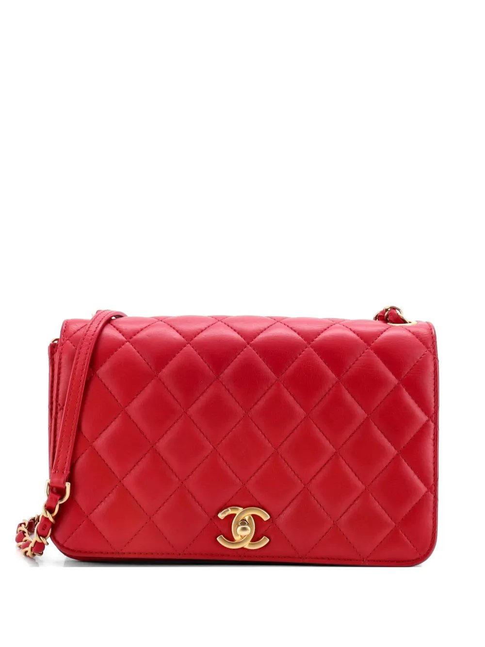 CC Side Chain Full Flap Bag Quilted Calfskin Medium crossbody bag