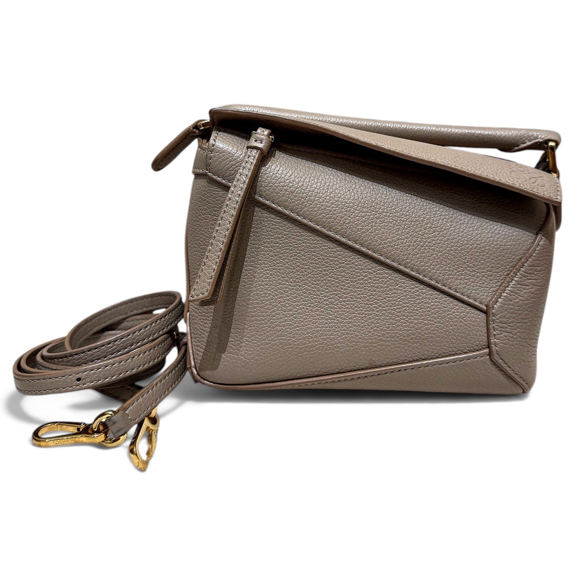 Puzzle leather handbag
