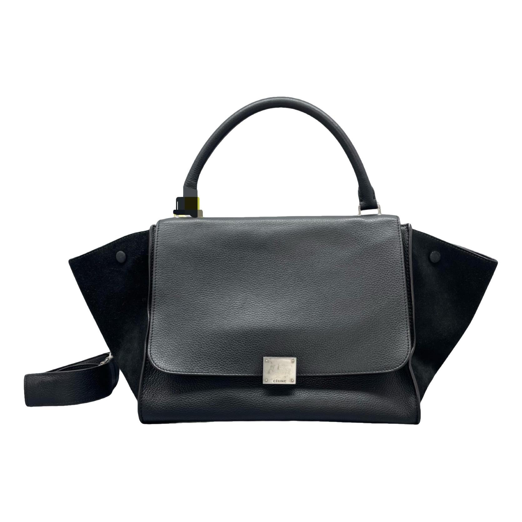 Trapèze leather handbag