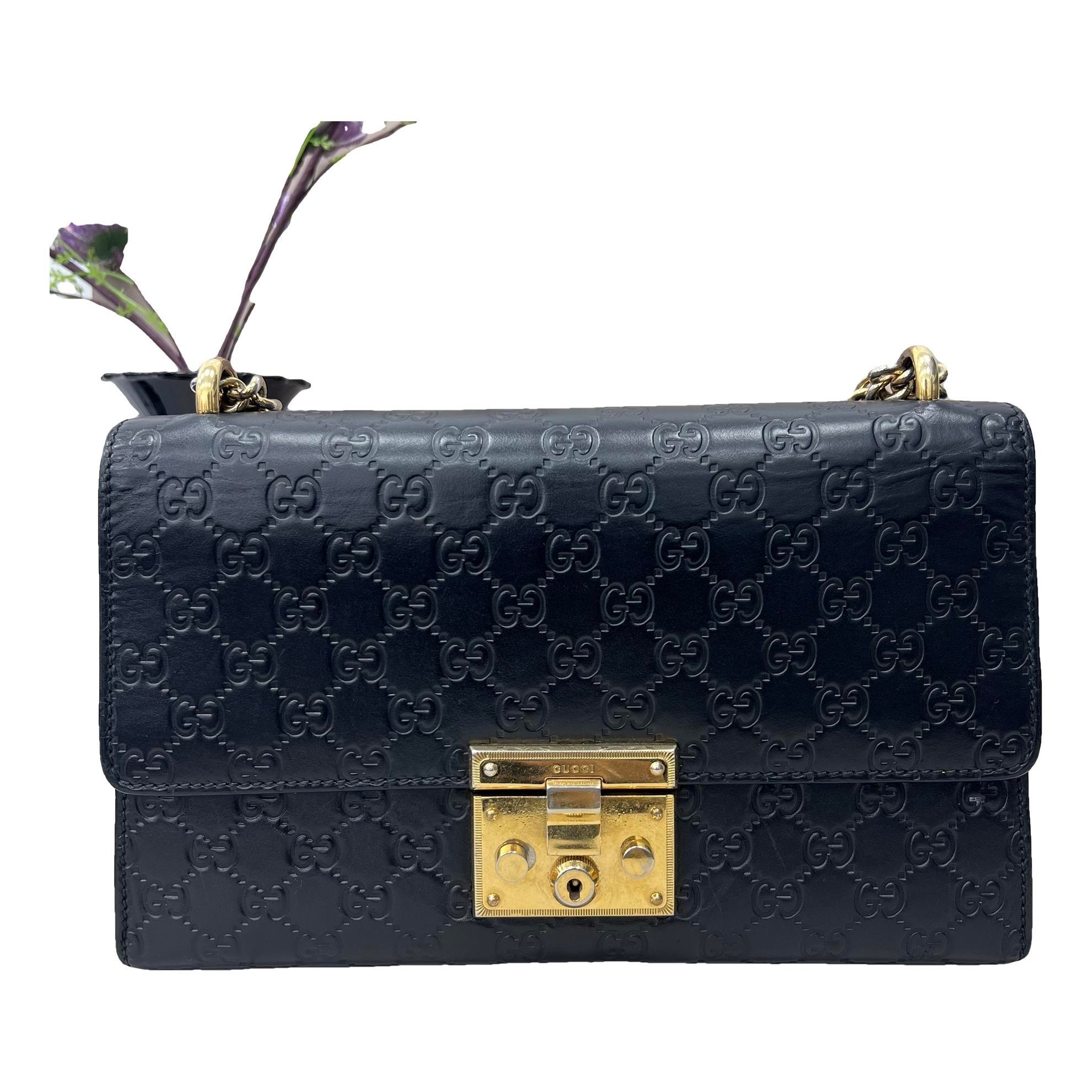 Padlock leather handbag