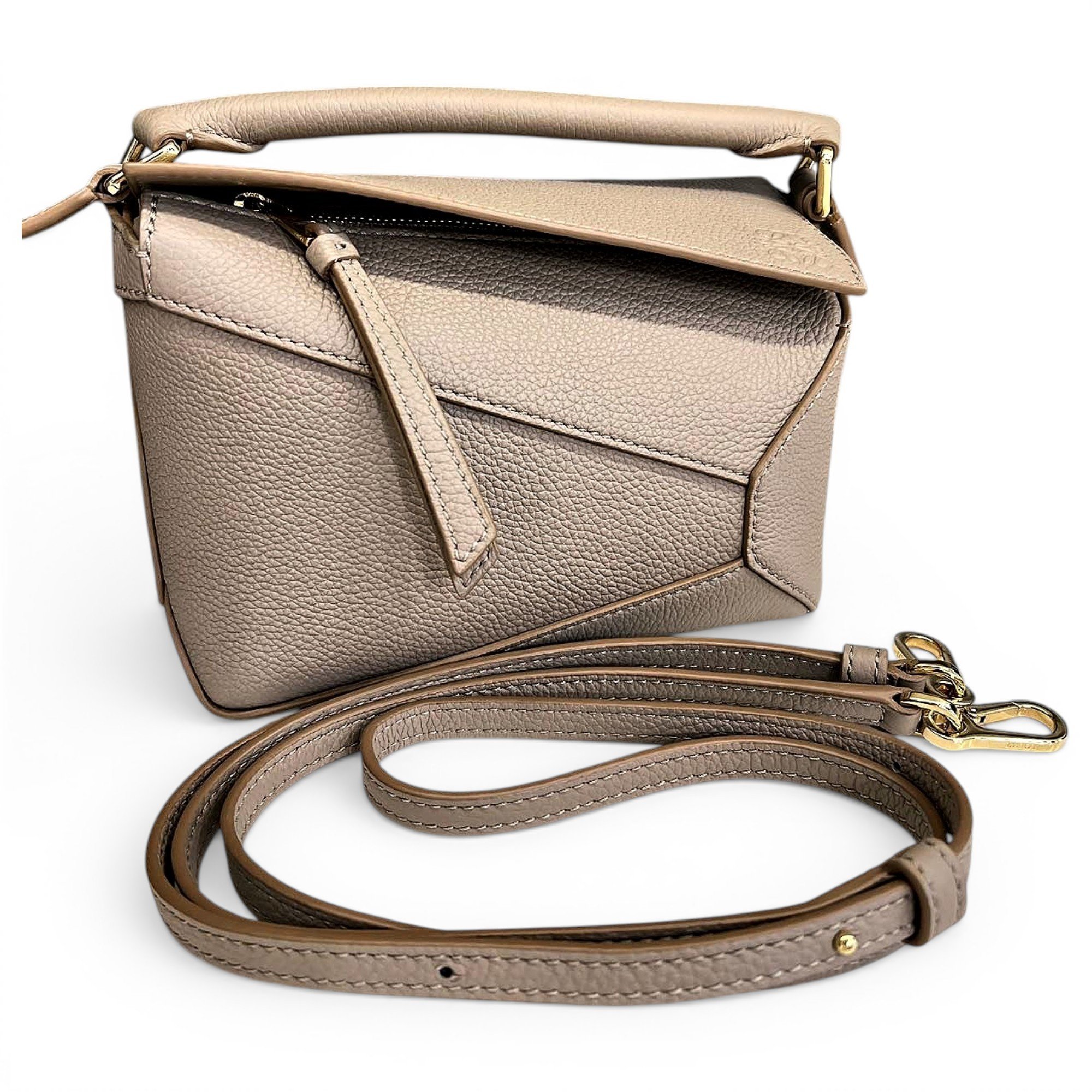 Puzzle leather handbag