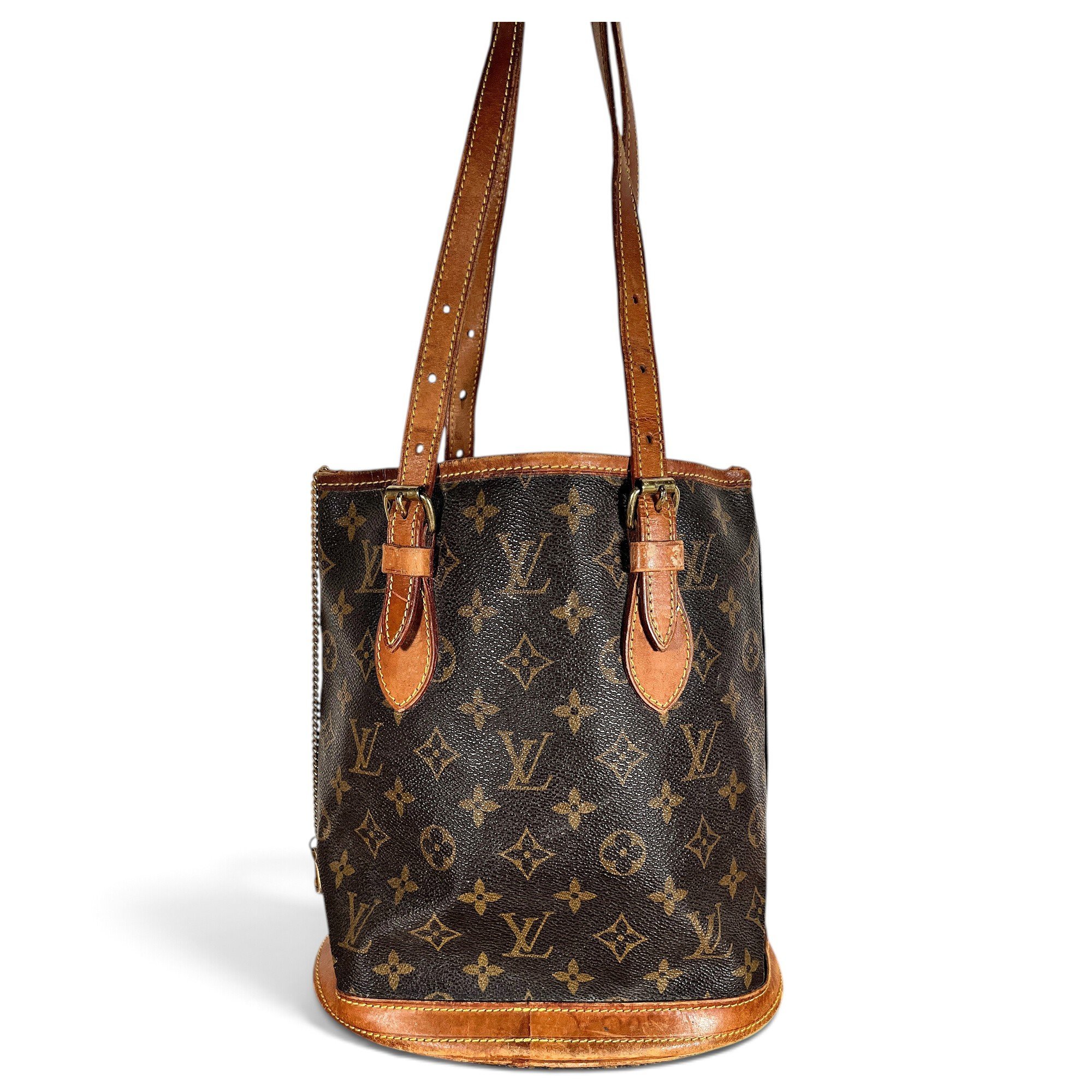 Bucket leather handbag