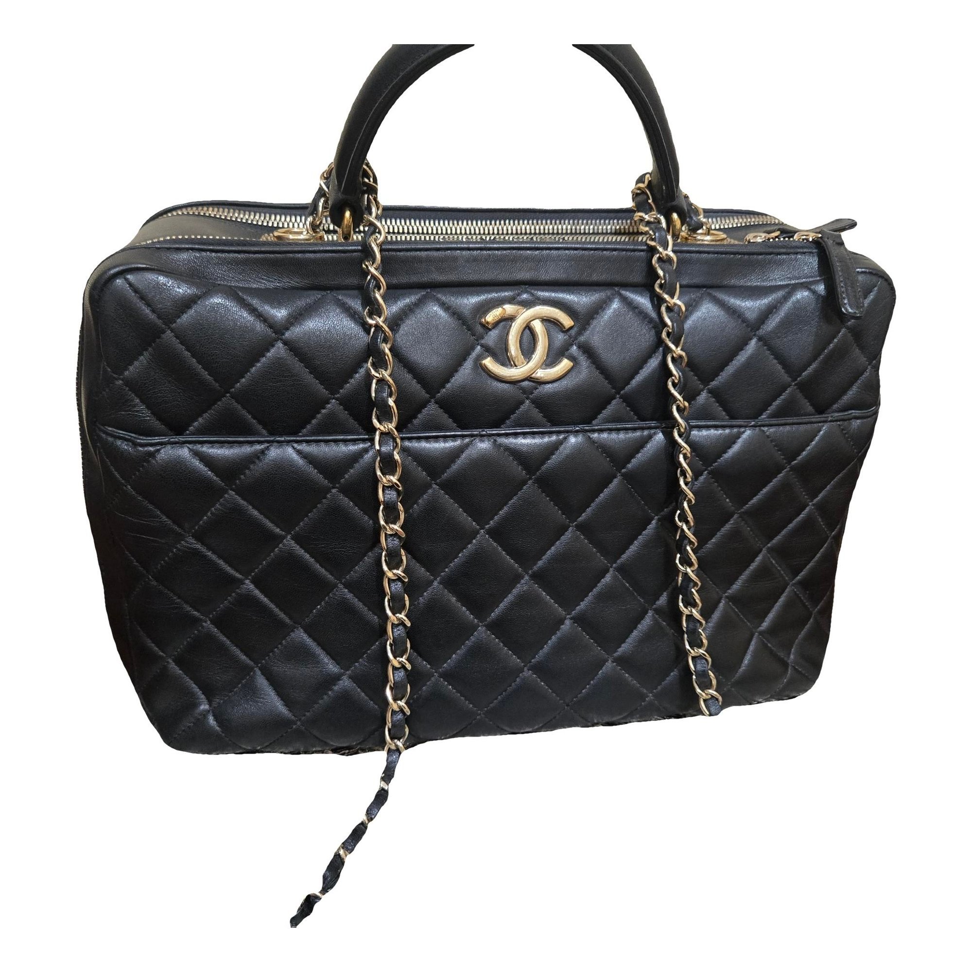Trendy CC Bowler leather handbag