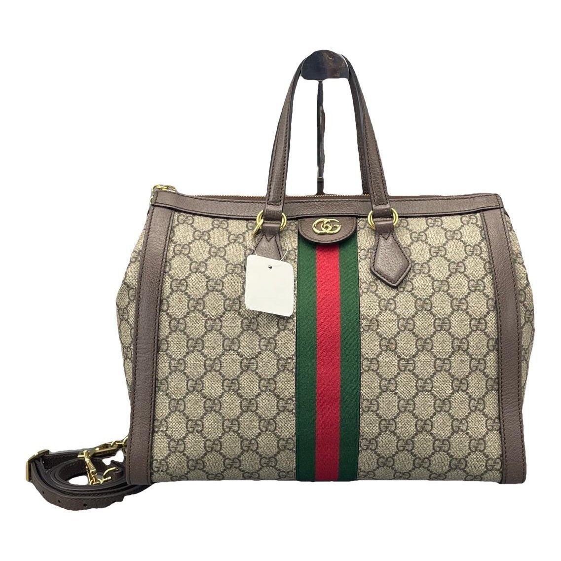 Ophidia Top Handle leather handbag