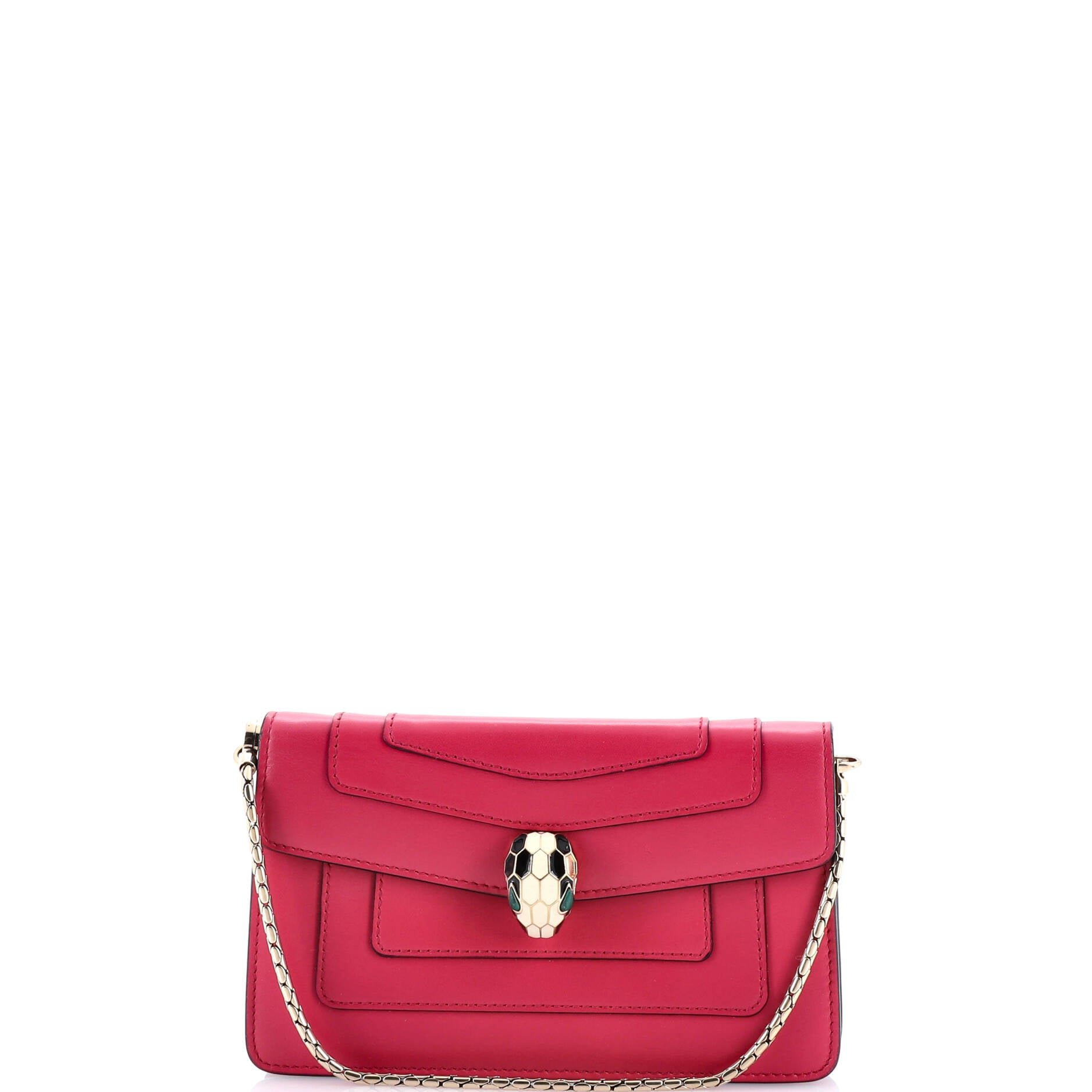 Bvlgari Serpenti Forever Chain Clutch Leather Mini