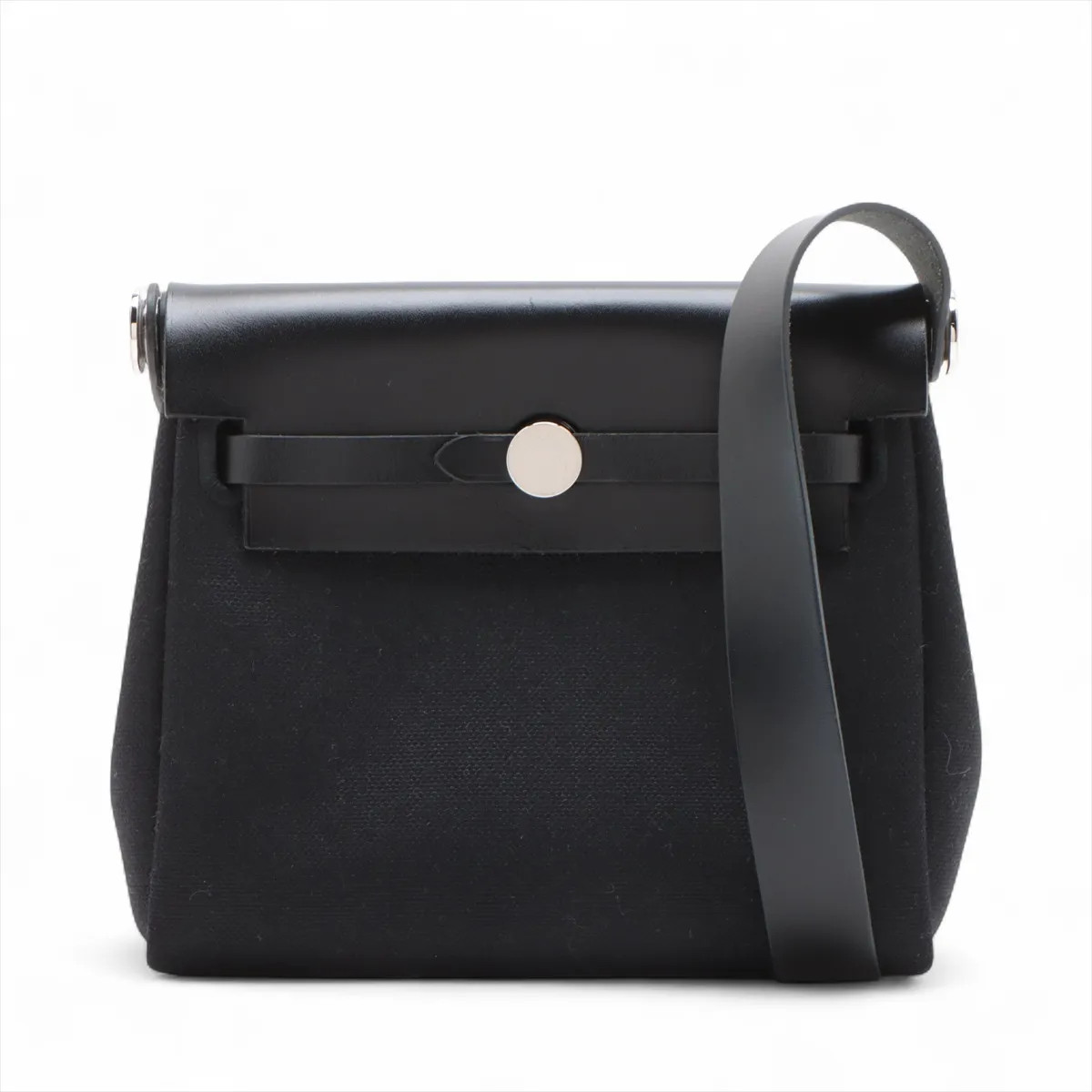 Hermès Herbag Zip 20 Mini Twal Military x Vash Hunter Black Silver Metal Fitting