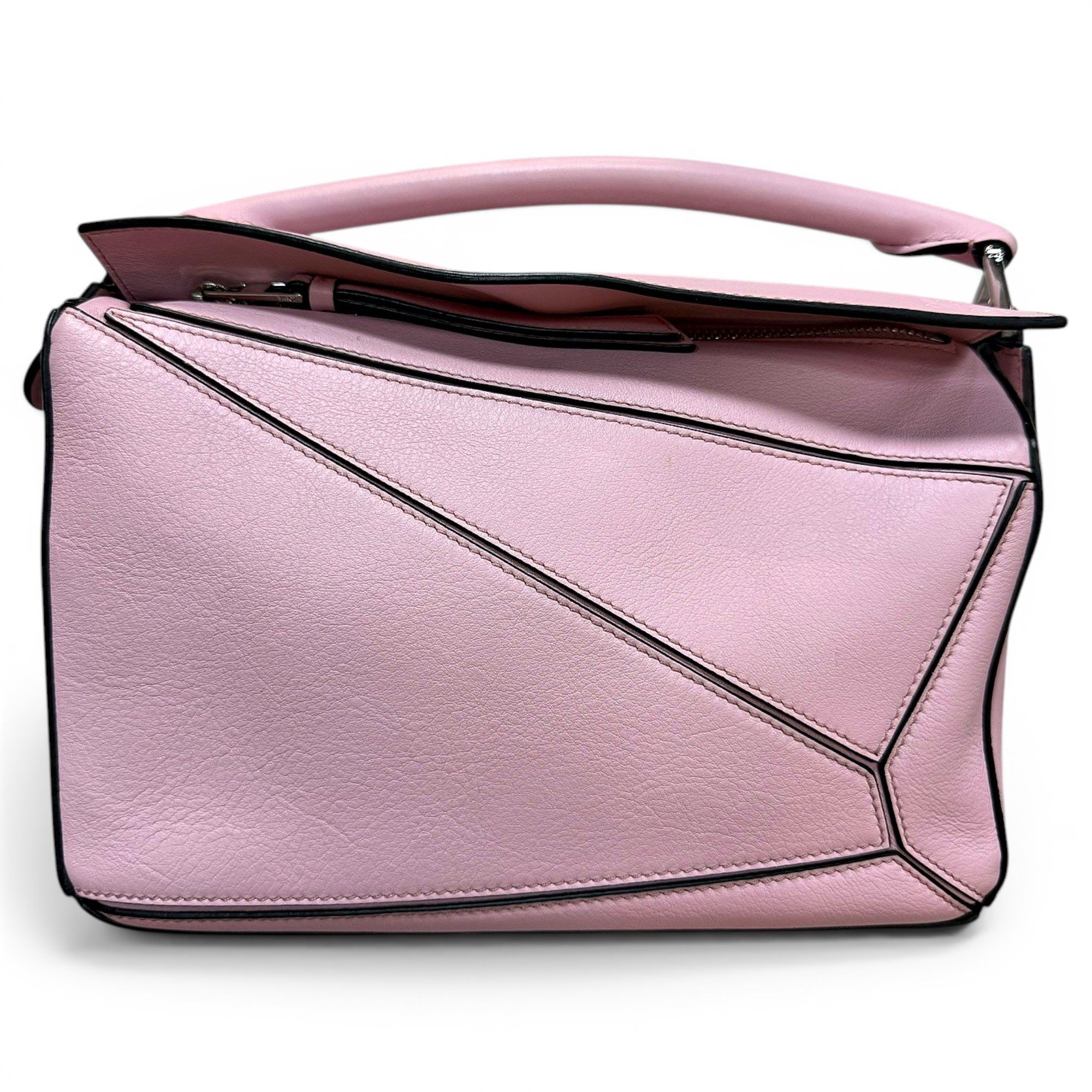 Puzzle leather handbag