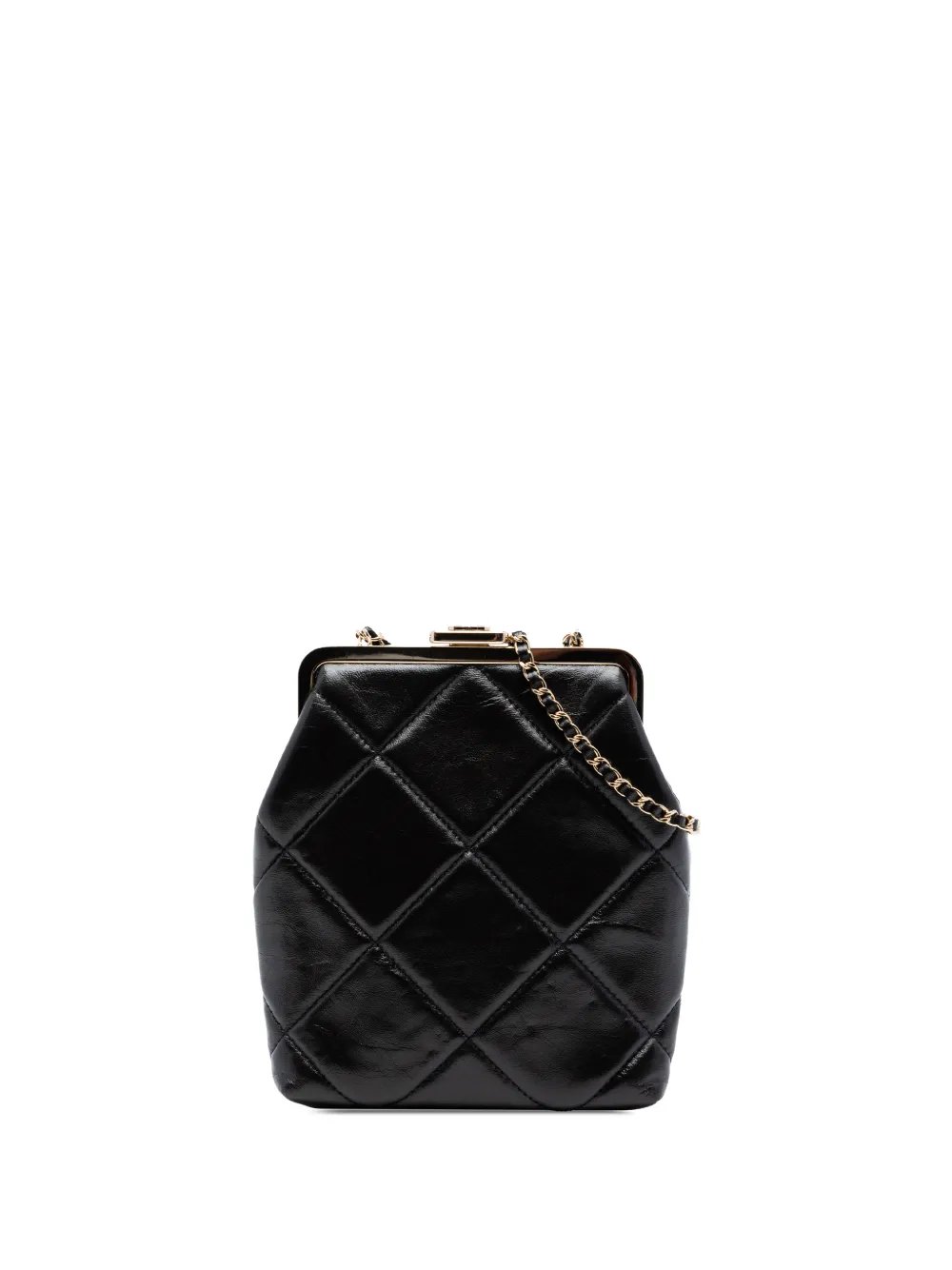 2020 Small CC Quilted Lambskin Kisslock Frame Clutch crossbody bag