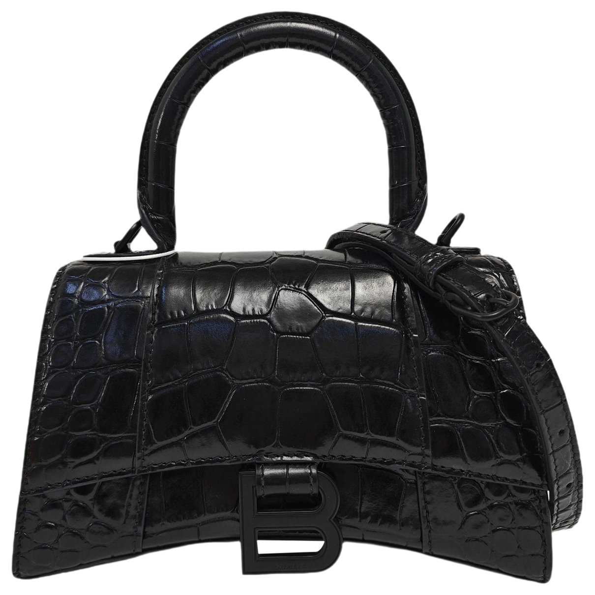 Hourglass leather handbag