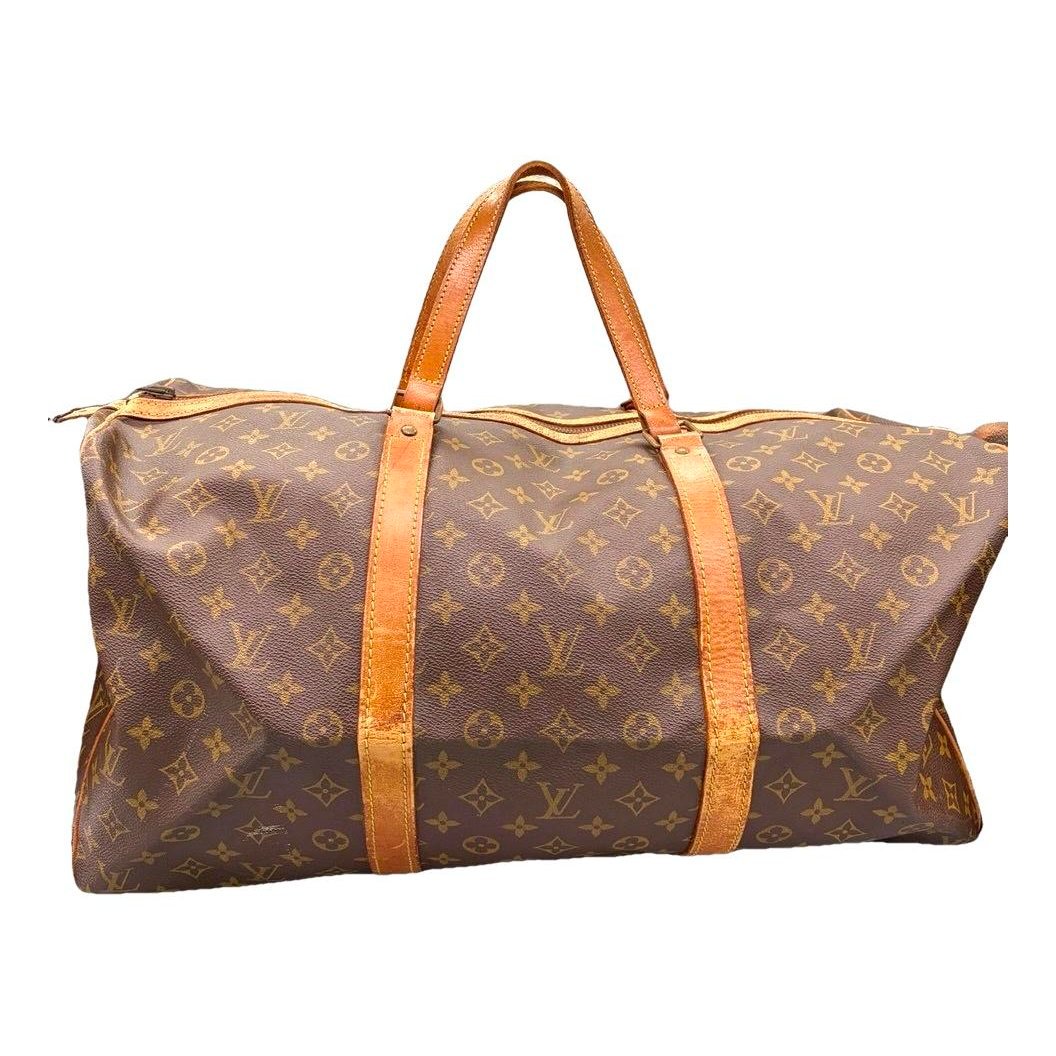 Sac souple leather travel bag
