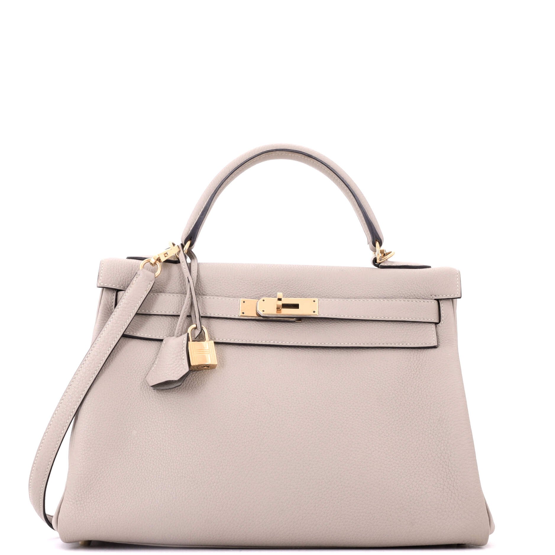 Kelly Handbag Gris Asphalte Togo with Gold Hardware 28
