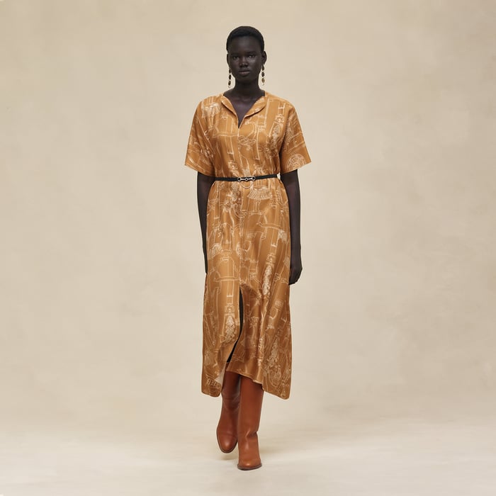 Marron Ocre "Etriers Remix" Classic Caftan