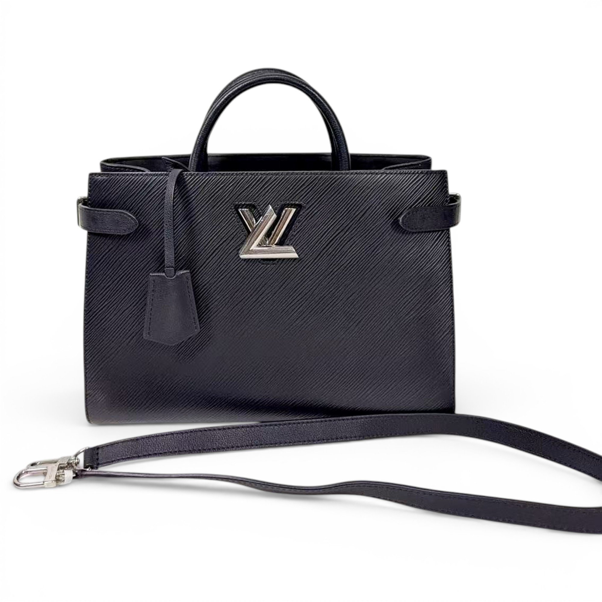 Twist leather tote