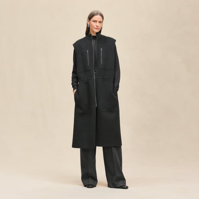 Gris Volcanique Long Bomber Vest