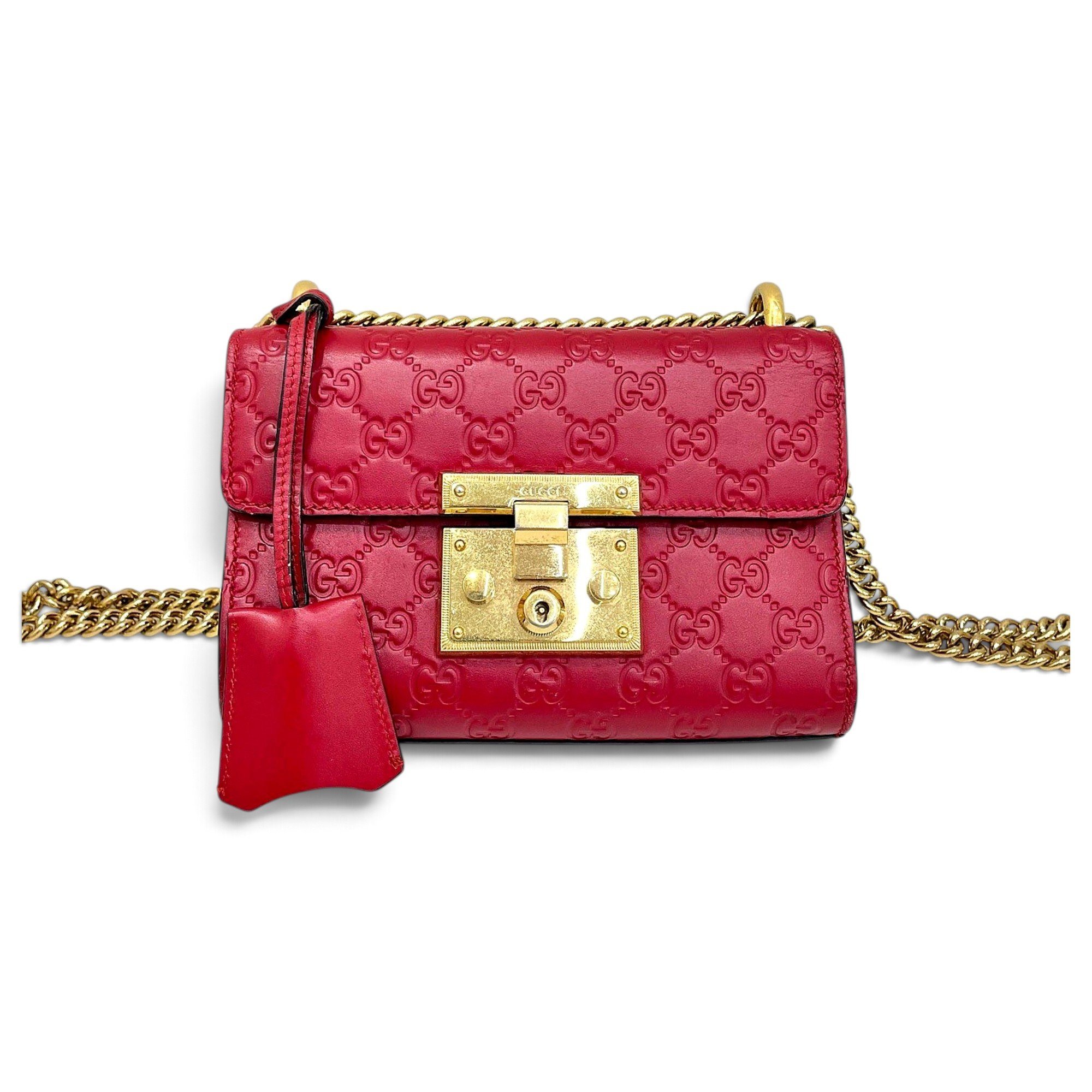 Padlock leather handbag