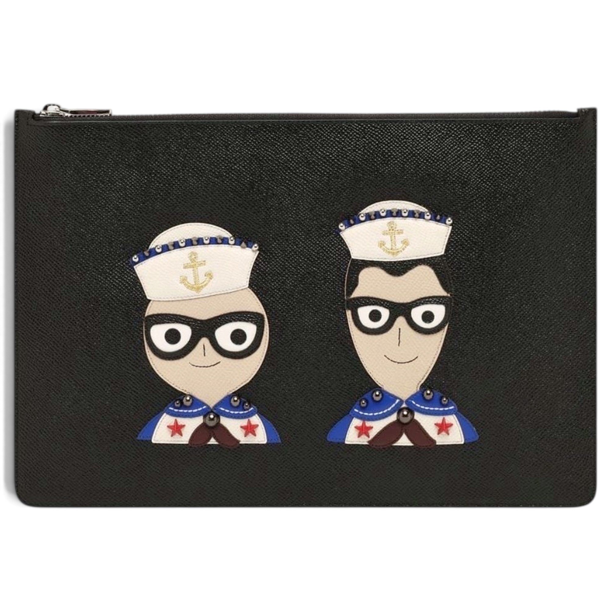 Leather clutch bag