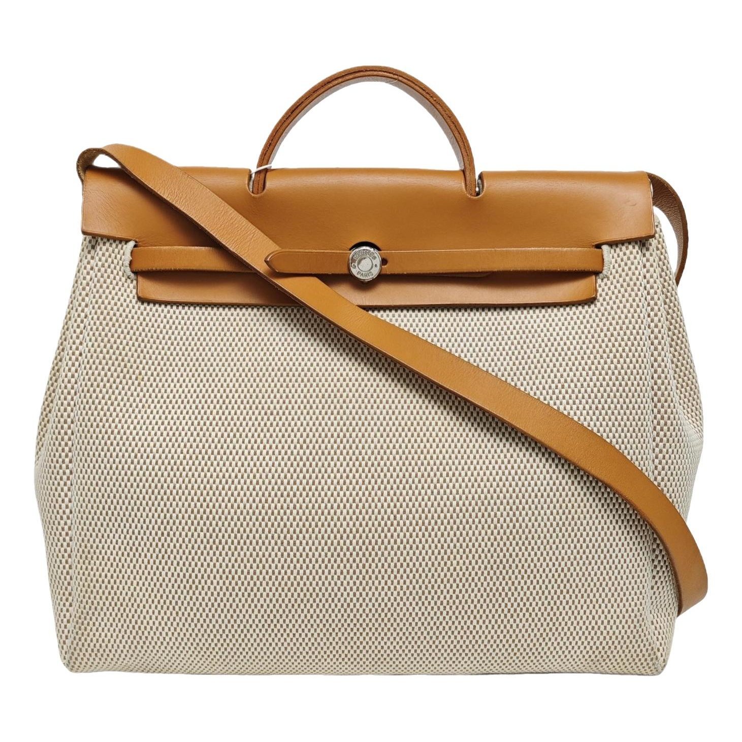 Hermes Herbag Handbag Beige