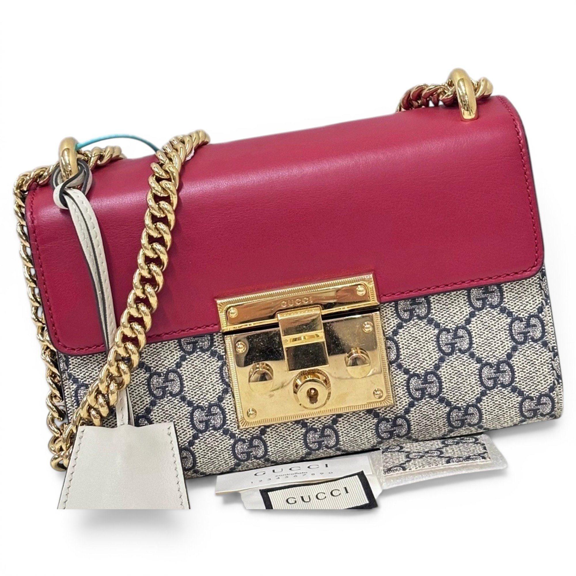 Padlock leather handbag