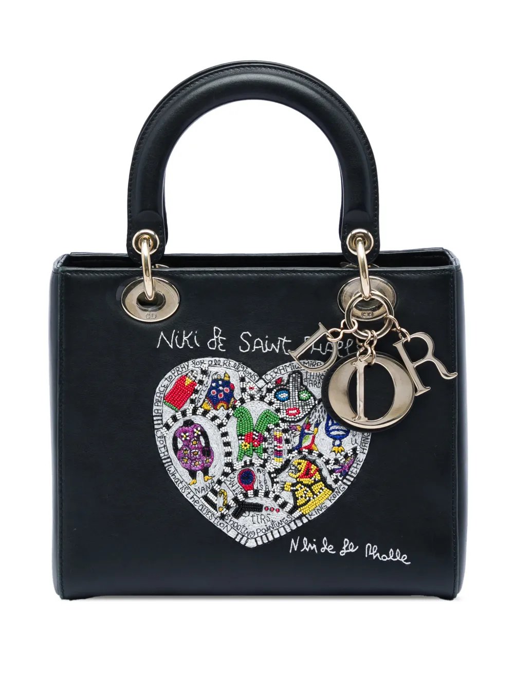 2018 Niki De Saint Phalle Medium Calfskin Heart Supple Lady Dior satchel